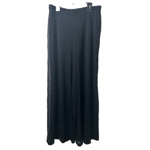 Tadashi Shoji Pants Womens L Overlay Palazzo Layered Sheer Flare Wide Leg A43